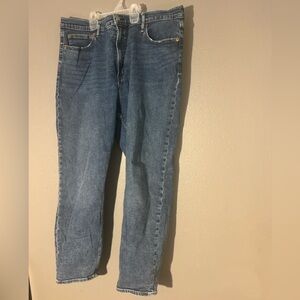 Gap Women's High Rise Cigarette Jeans Size 20/35R Blue Denim Slim Straight